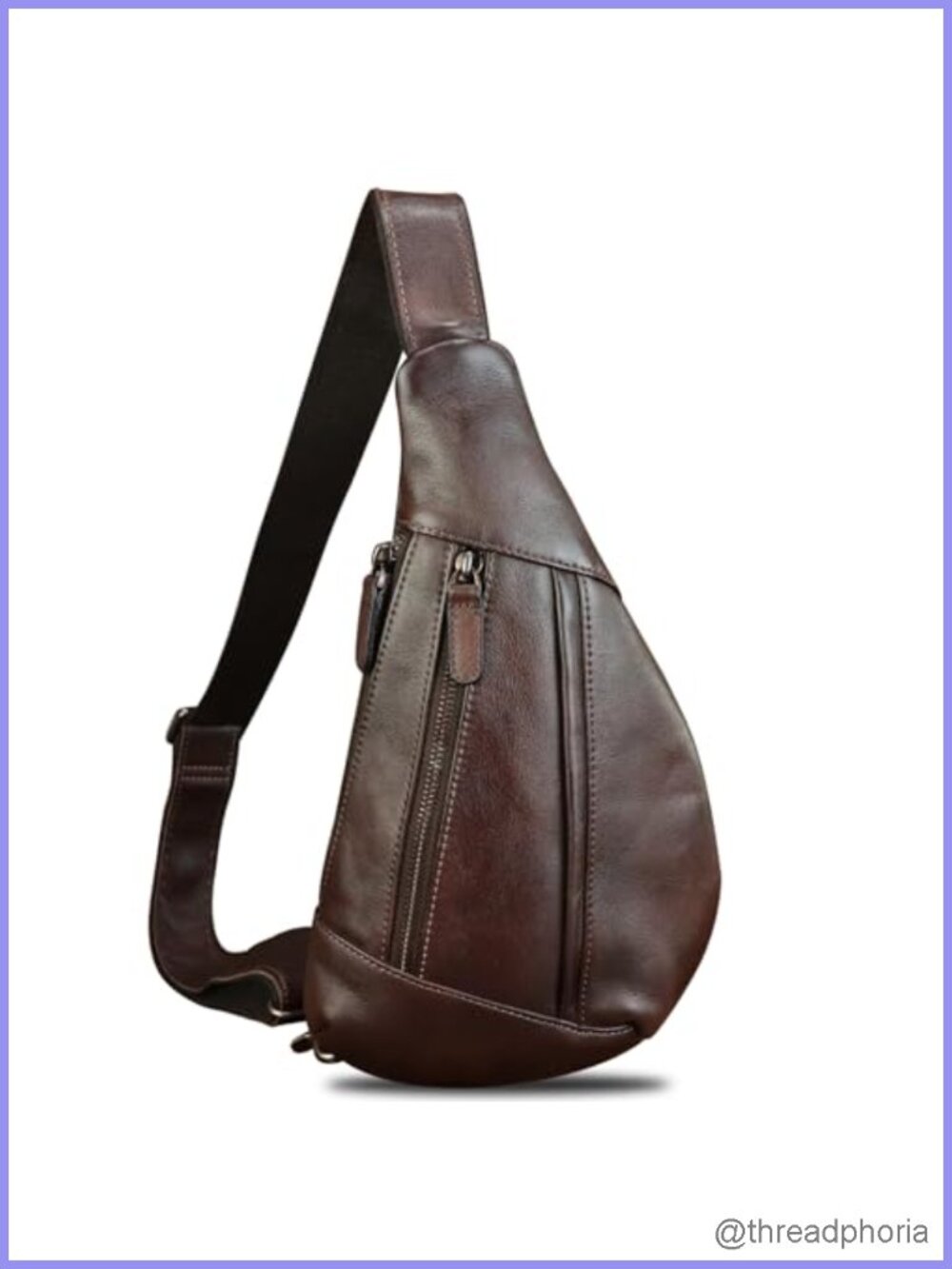 Genuine Leather Sling Bag Men Women Crossbody Chest Backpack Purse Travel Hiking